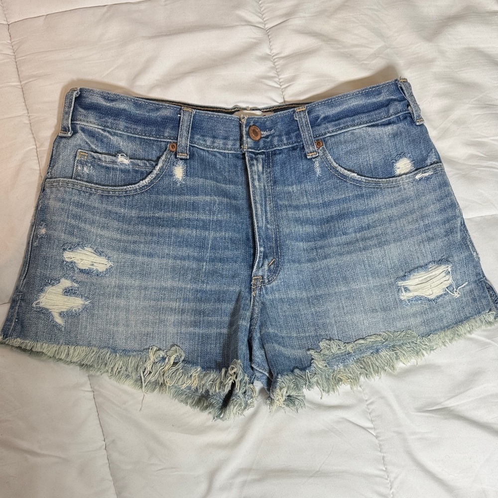 Abercrombie & Fitch Distressed Denim Women Highrise Shorts